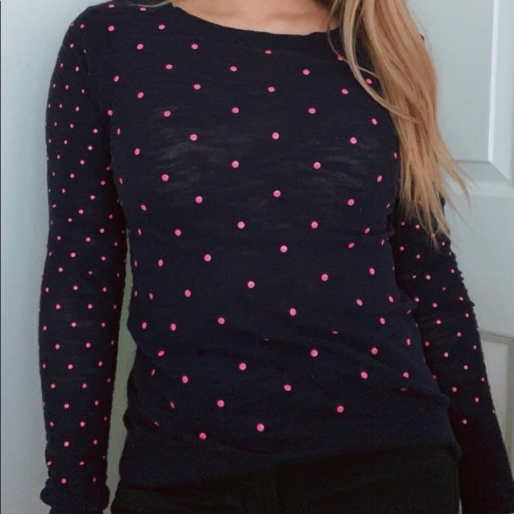 Polka Dot Fitted Long Sleeve Shirt